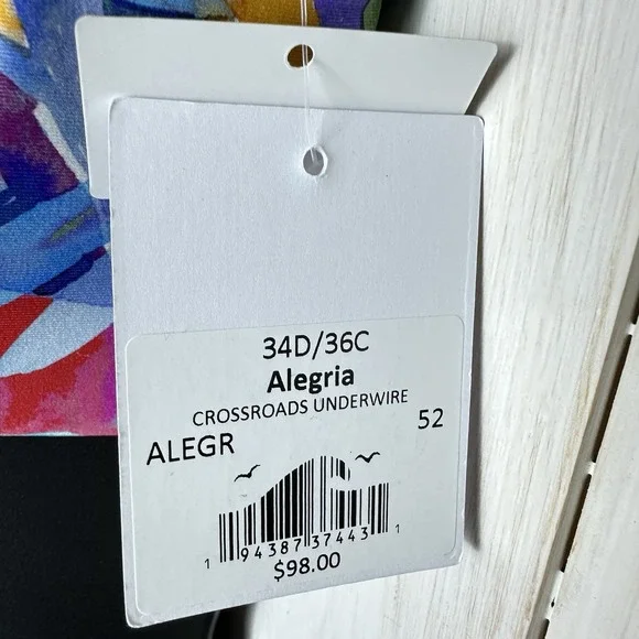 Sunsets Alegria Crossroads Underwire Bikini Top Swimsuit Sz 34D / 36C NWT Floral - Picture 11 of 12